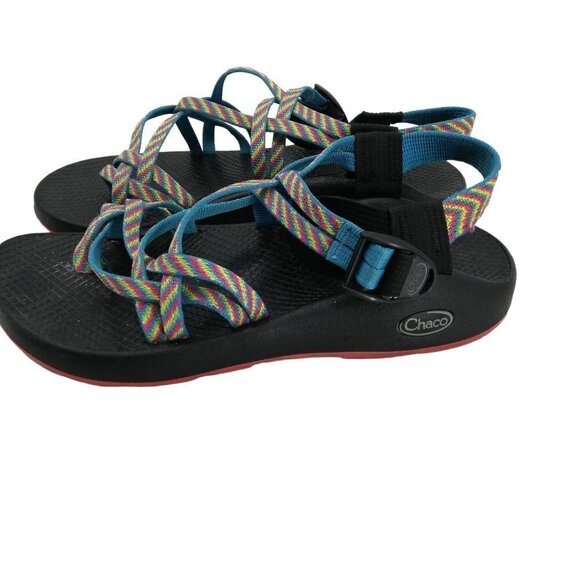 Chaco ZX/2 Rainbow Braided Sandals Size 8 Rainbow Vibram Fiesta Toe Loop Hiking - Picture 3 of 13